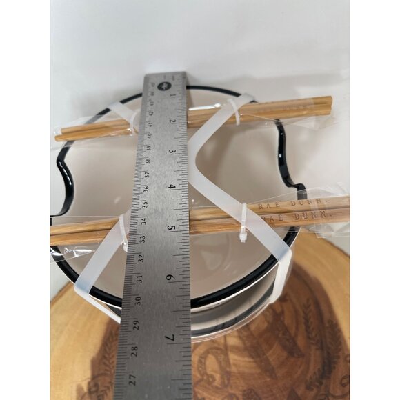 Rae Dunn Ceramic Ramen Bowl Set W/ Bamboo Chopsticks Microwave Safe NEW! - Picture 7 of 8